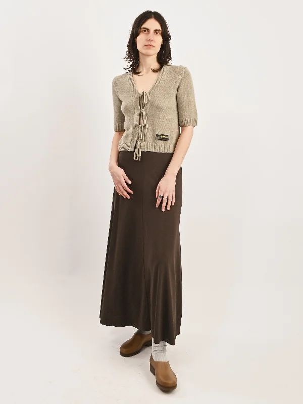 Dusty Olive Future Wool Mix S/S Cardigan Hooded Caped Shawl Collar