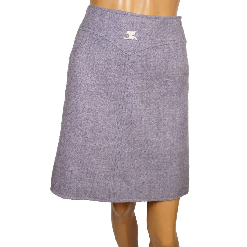 Vintage 1970s Courreges Paris Lavender Blue Wool Mini Skirt - Couture Future athletic skirt fit Vintage 1970s Courreges Paris Lavender Blue Wool Mini Skirt - Couture Future athletic skirt fit