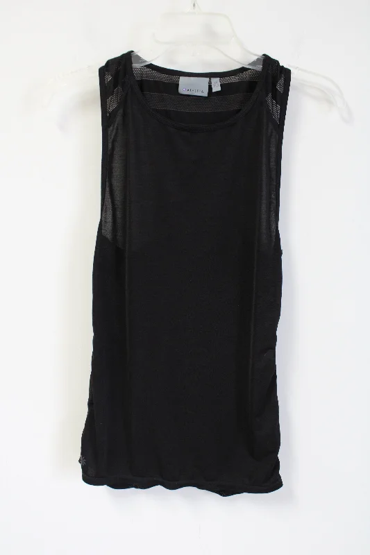 Athleta Black Meshy Tank | XS teal tank top