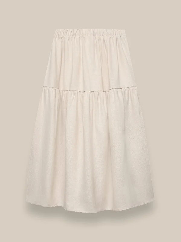 Women's Ceramic White Linen Skirt cashmere skirt fine