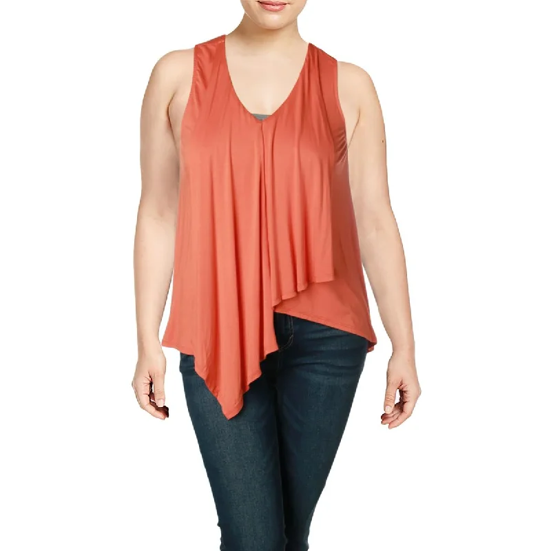 Karen Kane Womens V-Neck Drapey Tank Top bright tank top