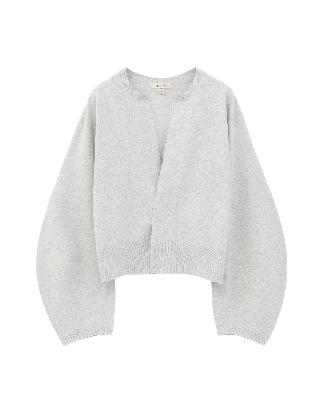 stretch organic cotton crew-neck cardigan Solid Print Embellished