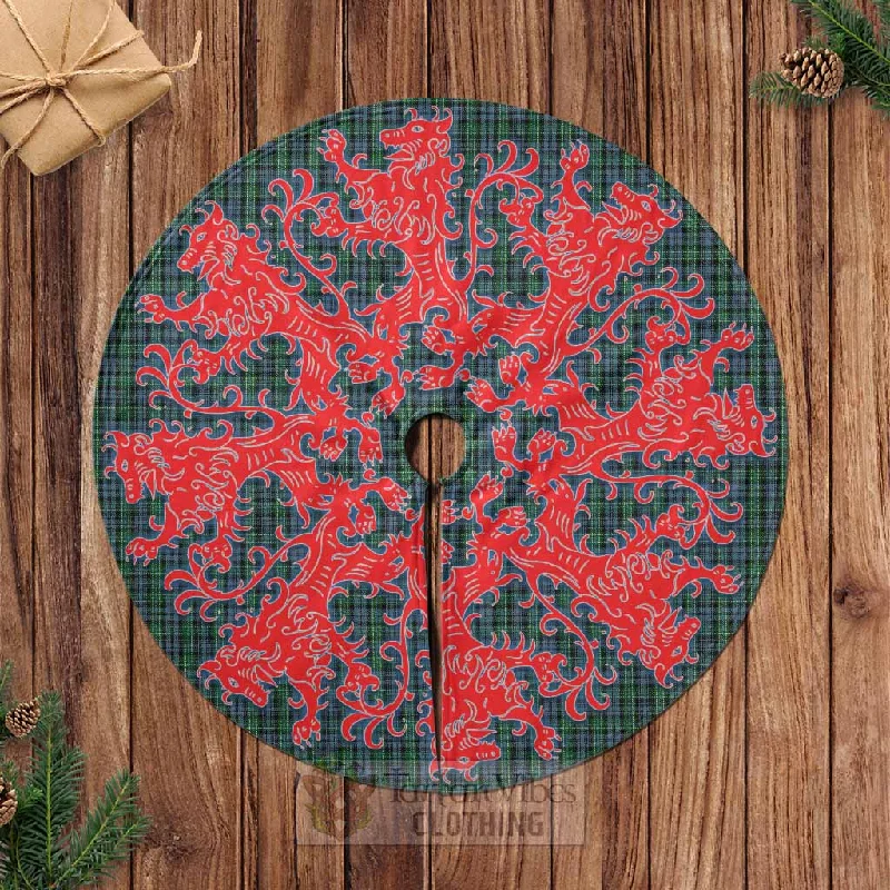 Arbuthnot Tartan Christmas Tree Skirt Lion Rampant Style linen skirt light