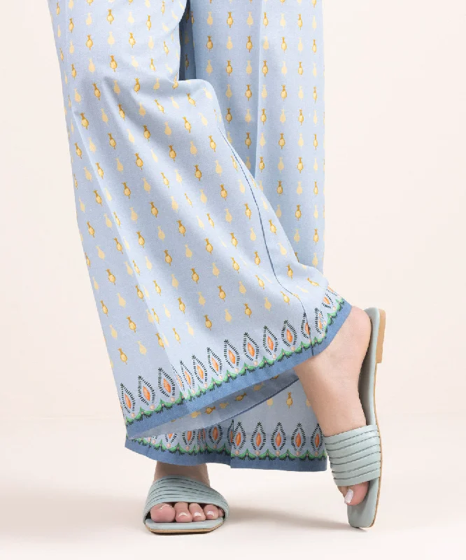 Printed Cambric Flared Pants Fashionable Track Pants
