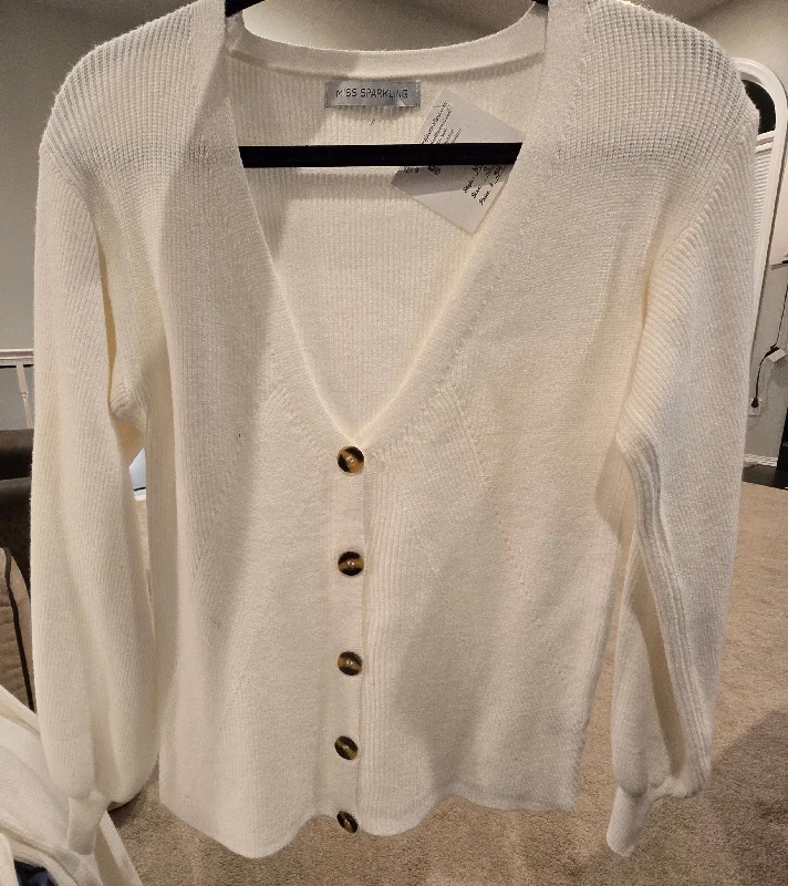 MIS122 - BUTTON DOWN CARDIGAN Zippered Buttoned Snapped