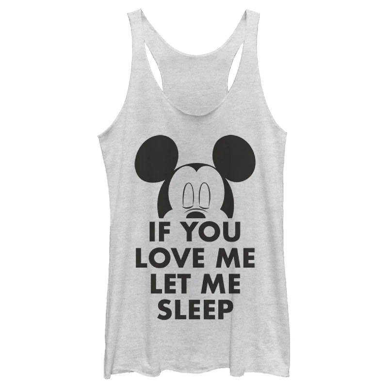 Women's Mickey & Friends If You Love Me Let Me Sleep Racerback Tank Top silver tank top Women's Mickey & Friends If You Love Me Let Me Sleep Racerback Tank Top silver tank top