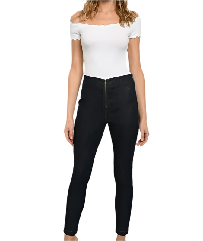 High waisted zipper closure skinny pants junior Cozy Knit Pants