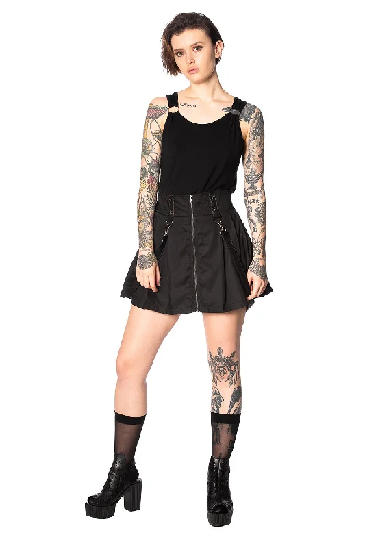 Banned Apparel - Bondage Straps Skirt asymmetrical skirt cut