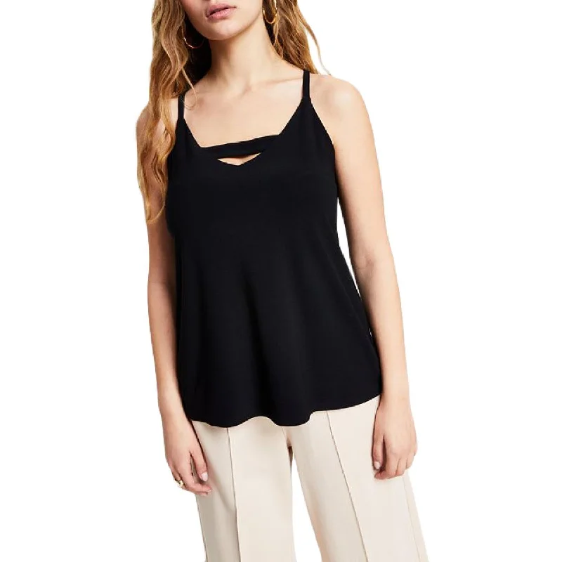 Bar III Womens Petites Cut-Out Sleeveless Tank Top striped tank top