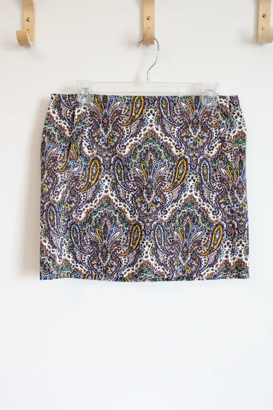 J.Crew Stretch Paisley Mini Skirt | 6 wool skirt breathable