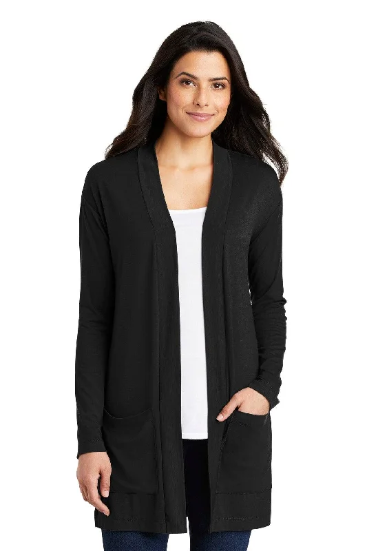 Port Authority Ladies Concept Long Pocket Cardigan . LK5434 Terry Terry Cloth Terry Knit Port Authority Ladies Concept Long Pocket Cardigan . LK5434 Terry Terry Cloth Terry Knit