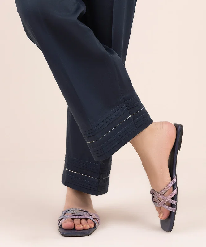 Solid Crosshatch Straight Pants Casual Lounge Pants