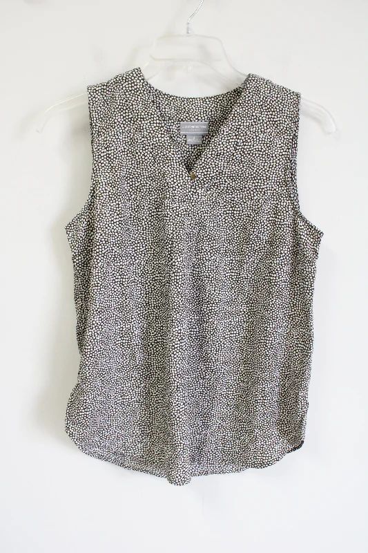Liz Claiborne Studio Olive Green White Dotted Tank | S mint tank top