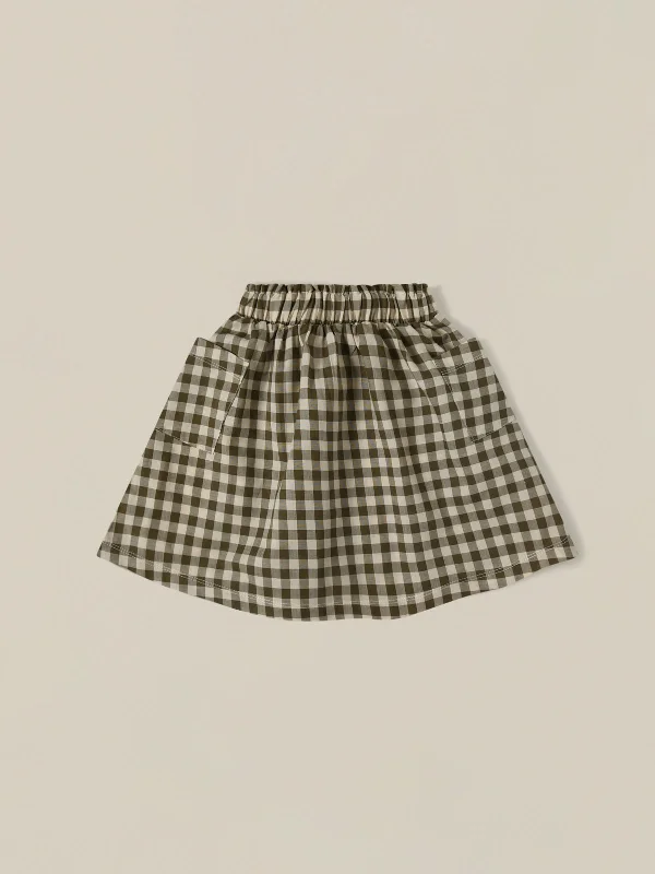 Olive Gingham Tutti Skirt velvet skirt rich