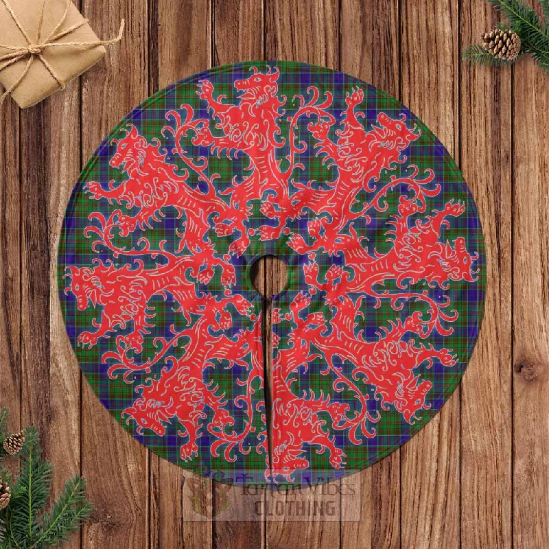 Adam Tartan Christmas Tree Skirt Lion Rampant Style lace skirt intricate