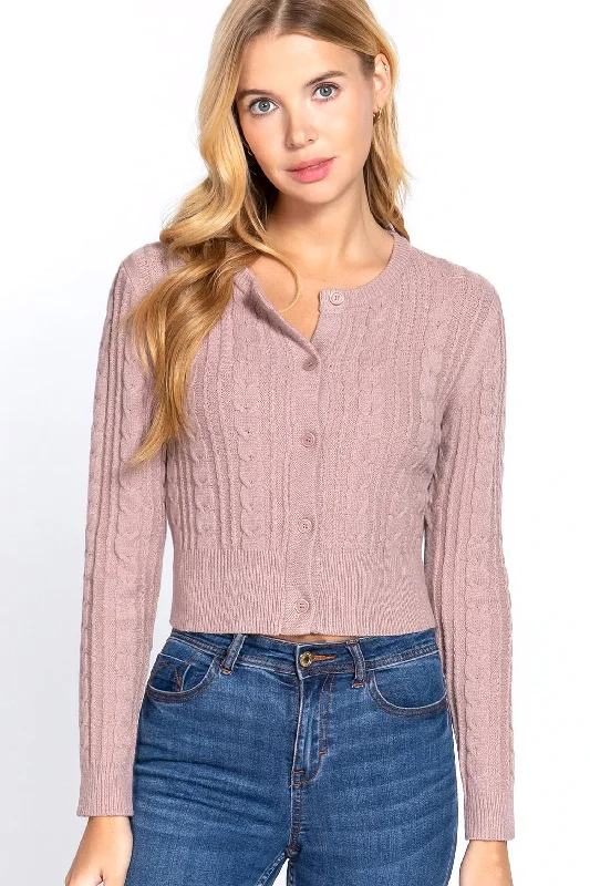 Women's Essential Long Sleeve Cable Sweater Cardigan Mesh Fabric Canvas Fabric Denim Fabric Women's Essential Long Sleeve Cable Sweater Cardigan Mesh Fabric Canvas Fabric Denim Fabric