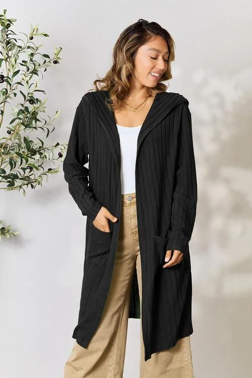 Full Size Hooded Sweater Cardigan Anti-Pilling Anti-Shrink Durable