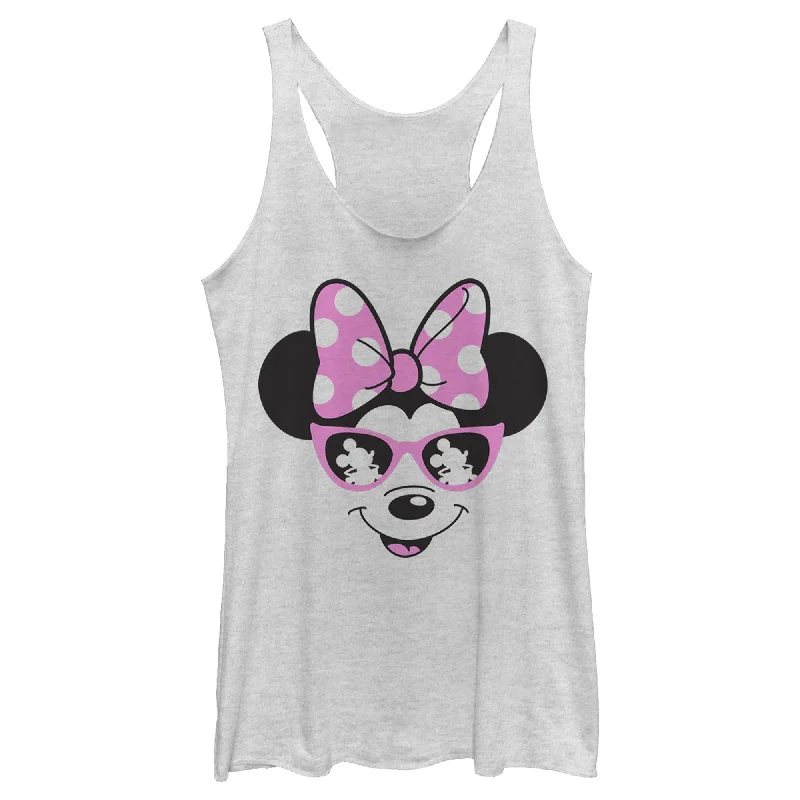 Women's Mickey & Friends Shaded Minnie Racerback Tank Top grey tank top