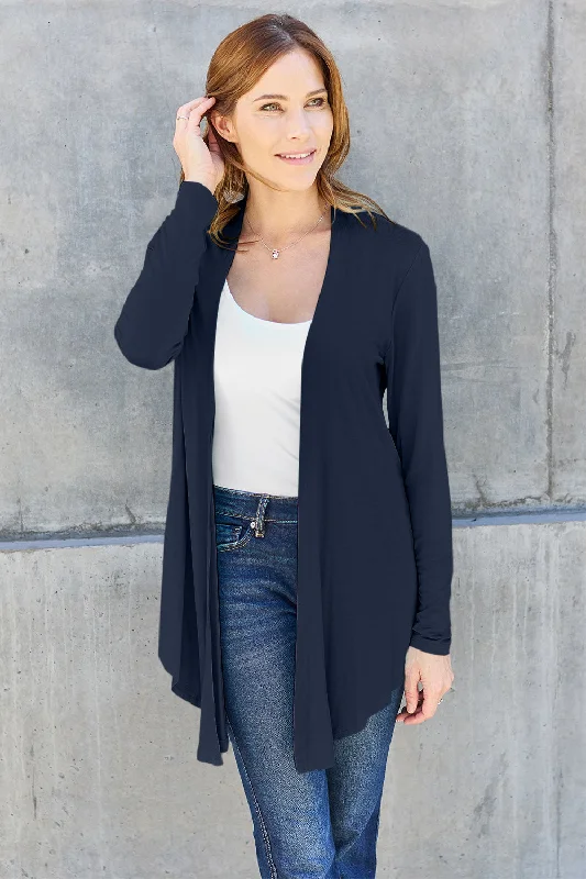 Basic Bae Full Size Open Front Long Sleeve Cardigan Soft Cozy Warm