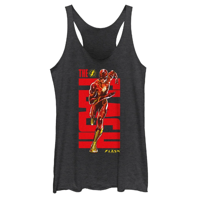 Women's The Flash Speedster Bold Red Logo Racerback Tank Top ribbed tank top
