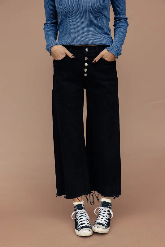 Oscar High Rise Crop Wide Leg Pants Modern Stretch Trousers