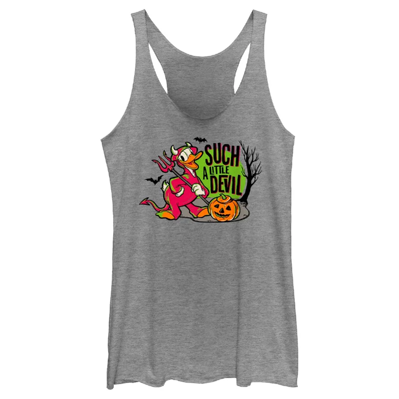 Women's Mickey & Friends Halloween Donald Duck Such a Little Devil Racerback Tank Top lounge tank top Women's Mickey & Friends Halloween Donald Duck Such a Little Devil Racerback Tank Top lounge tank top