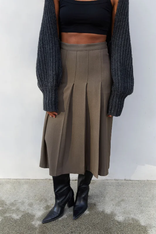 PLEATED MIDI SKIRT chiffon skirt airy