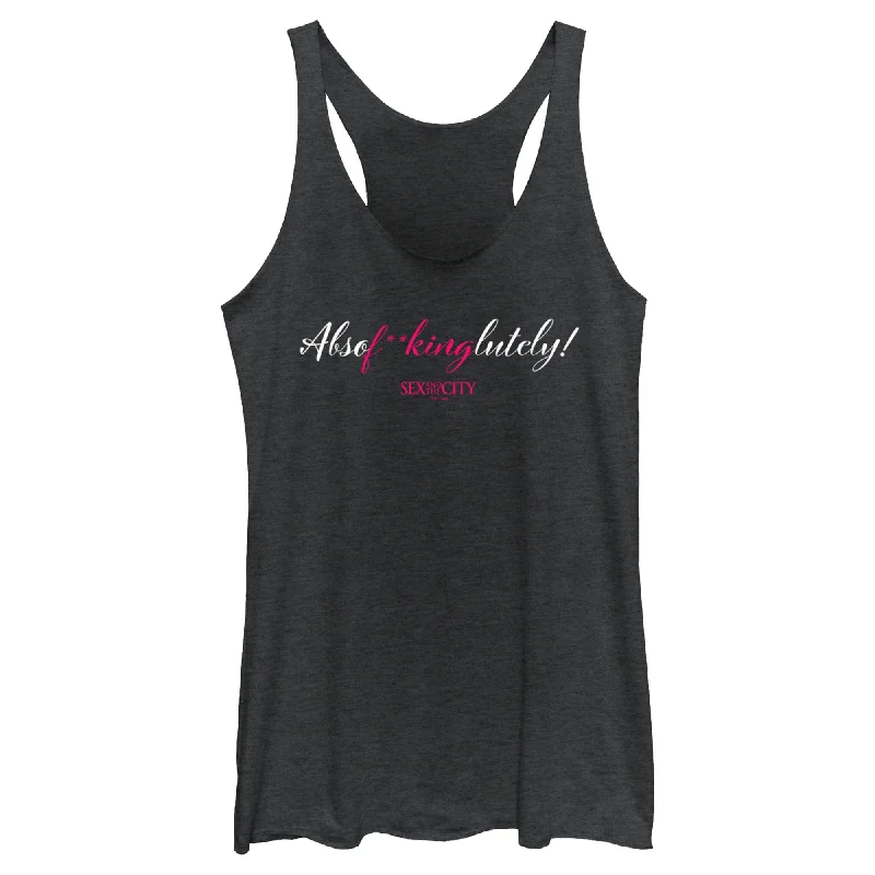 Women's Sex and the City Mr. Big Absolutely Cursive Reply Racerback Tank Top trendy tank top Women's Sex and the City Mr. Big Absolutely Cursive Reply Racerback Tank Top trendy tank top