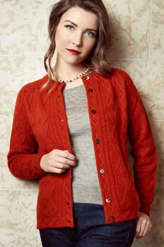 Mena Woman Cardigan, Qiviuk & Merino Ribbed Striped Patterned