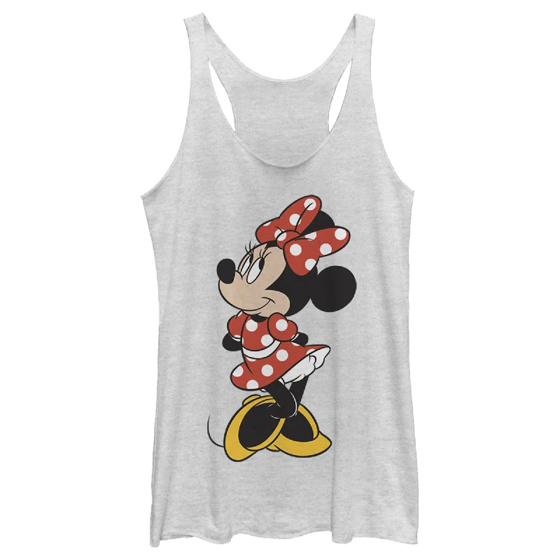 Women's Mickey & Friends Smiling Minnie Mouse Portrait Racerback Tank Top lounge tank top Women's Mickey & Friends Smiling Minnie Mouse Portrait Racerback Tank Top lounge tank top