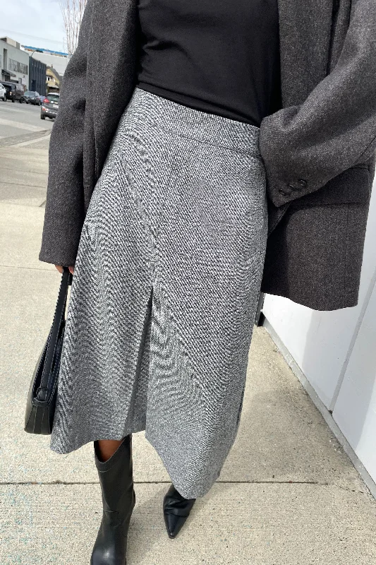 WOOL BLEND MIDI SKIRT wool skirt thick