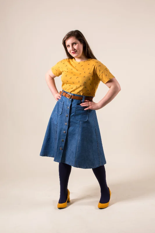 My Handmade Wardrobe Button Up Skirt PDF Pattern chiffon skirt flowing