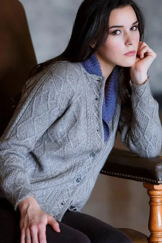 Mena Woman Cardigan Qiviuk, Merino & Silk Velvet Chenille Corduroy