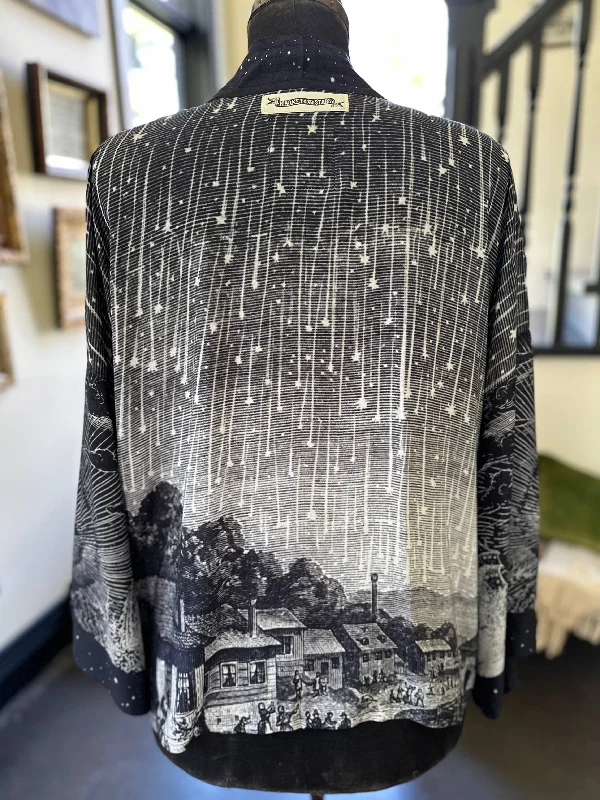 Stargazer Cropped Bamboo Cardigan Cotton Fabric Linen Fabric Terry Fabric