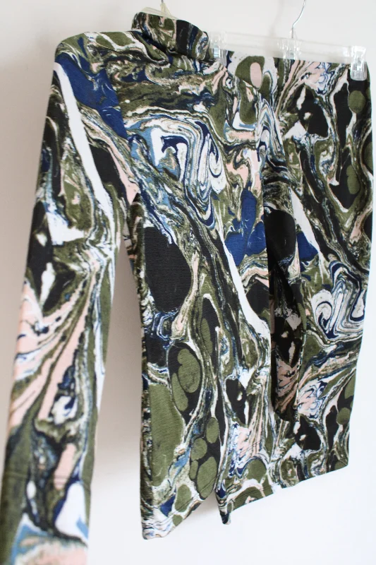 Rachel Comey Marbled Long Sleeved Midi Skirt Two Piece Set | XXS cashmere skirt soft Rachel Comey Marbled Long Sleeved Midi Skirt Two Piece Set | XXS cashmere skirt soft