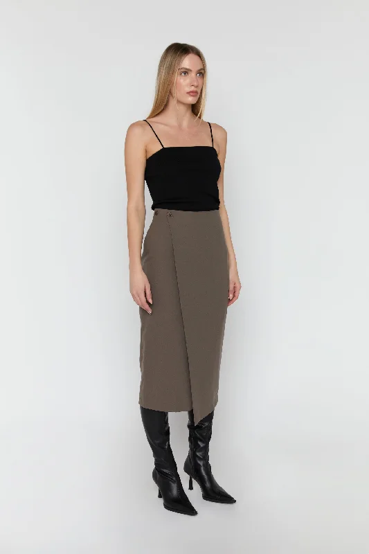 MIDI SKIRT leather skirt bold