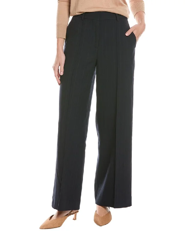 Reiss Willow Pinstripe Wide Leg Wool-Blend Pant Stretch Fit Pants