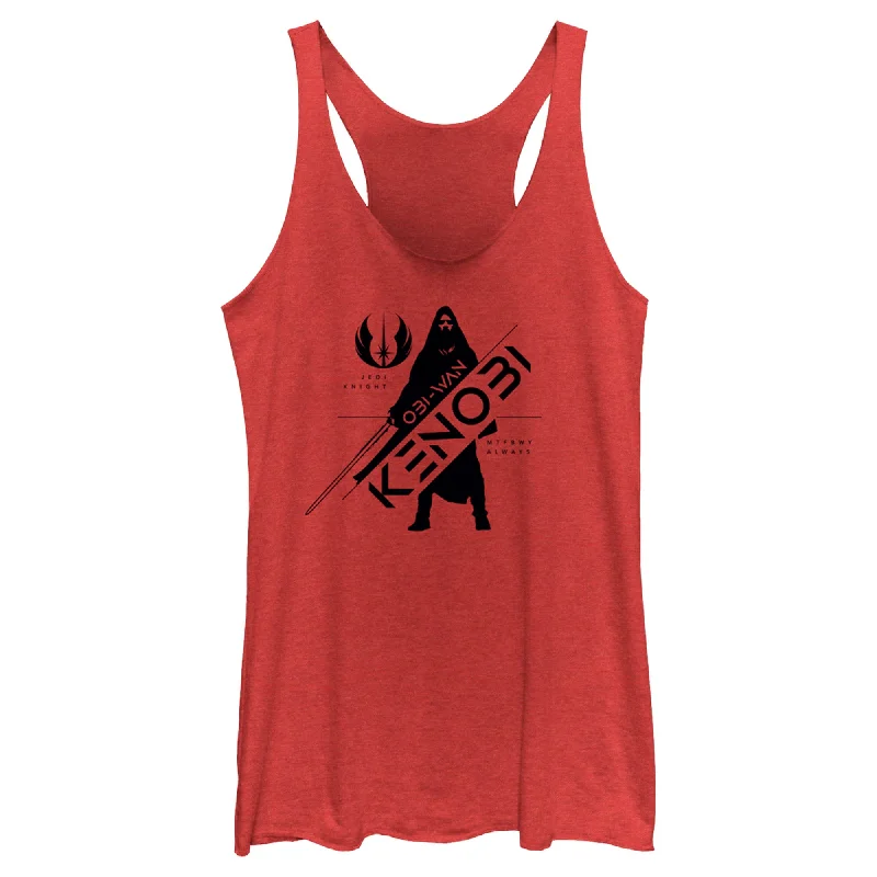 Women's Star Wars: Obi-Wan Kenobi Jedi Order Kenobi Silhouette Racerback Tank Top long tank top Women's Star Wars: Obi-Wan Kenobi Jedi Order Kenobi Silhouette Racerback Tank Top long tank top