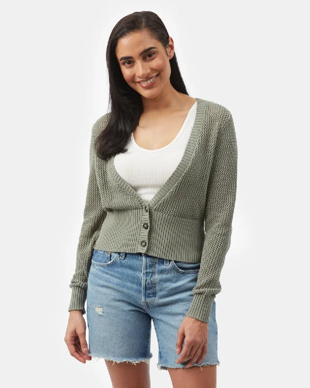 Sunbeam Button Cardigan Solid Print Embellished