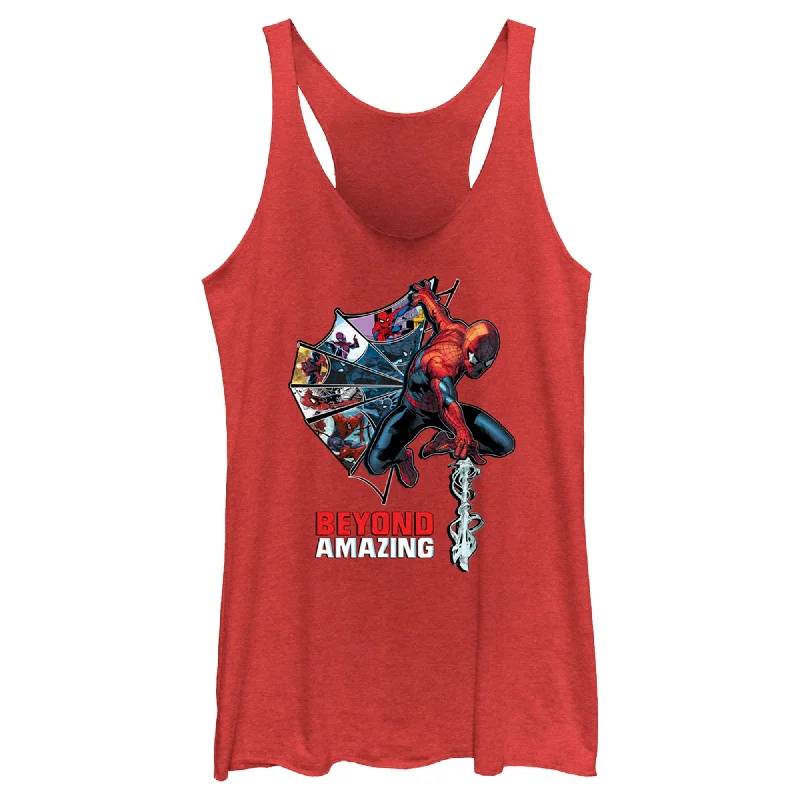 Women's Spider-Man: Beyond Amazing Web Shooting Racerback Tank Top neon tank top