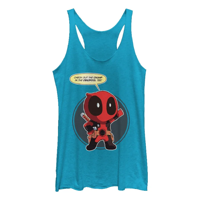 Women's Marvel Cartoon Deadpool Chump Taco Racerback Tank Top peekaboo tank top
