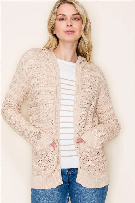 Phoebe Crochet Hoodie Cardigan Cardigan Knitwear Sweater