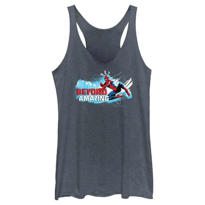 Women's Spider-Man: Beyond Amazing Swing Pose Racerback Tank Top sage tank top
