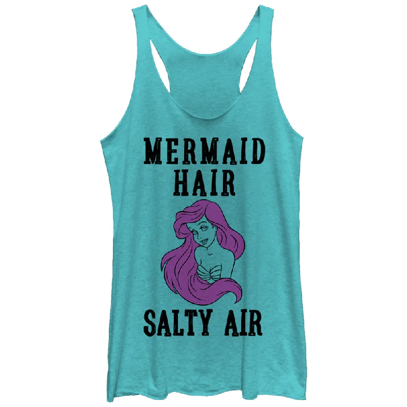 Women's The Little Mermaid Ariel Mermaid Hair Racerback Tank Top lace back tank