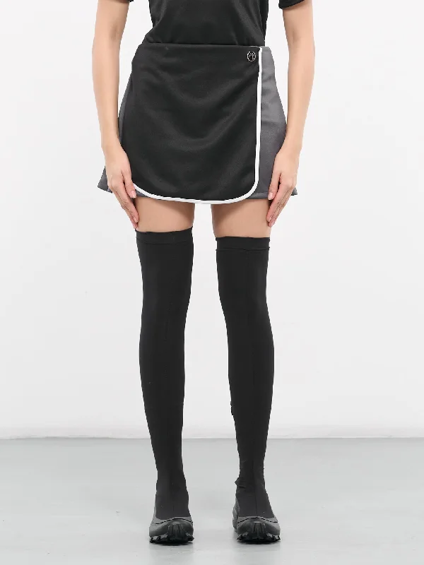 Pleated Track Mini Skirt (BWCN001-JER0011009-BLACK) athletic skirt fit