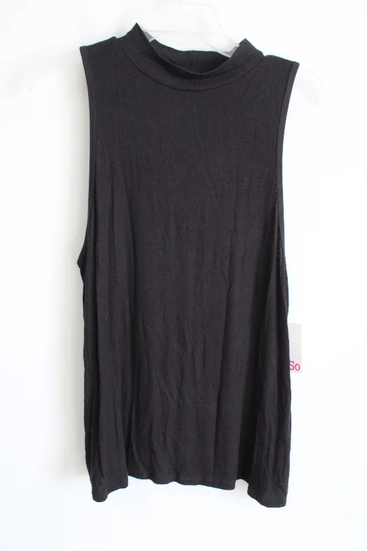 NEW So Black Mock Neck Tank | XXL lemon yellow tank