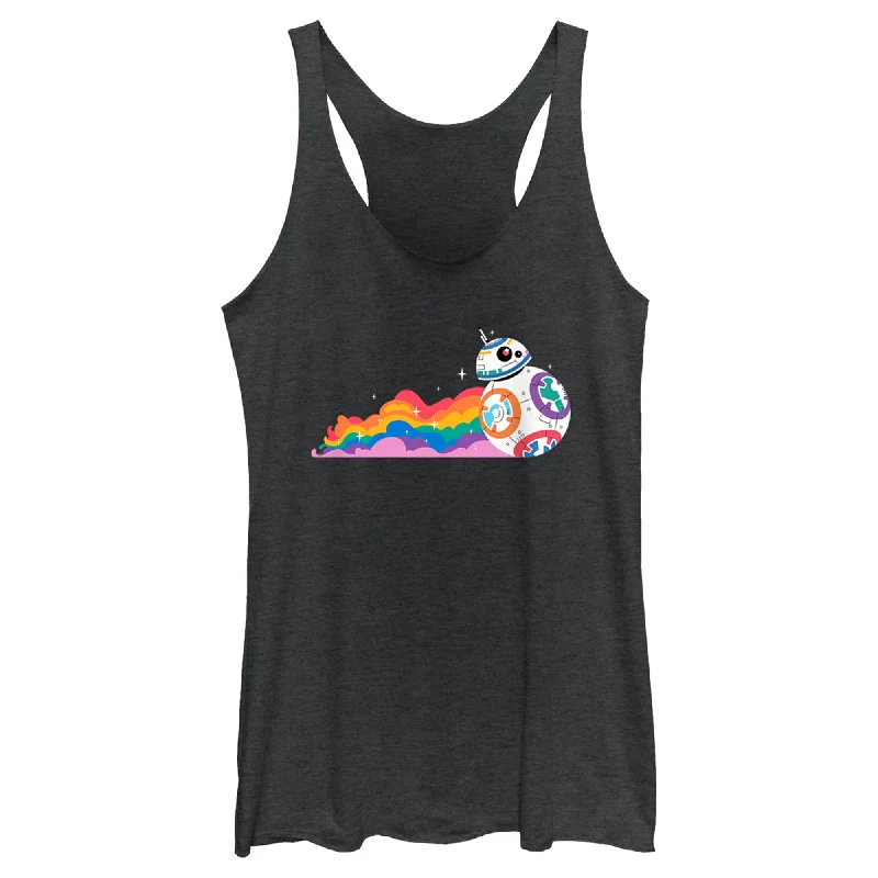 Women's Star Wars Pride Rainbow BB-8 Racerback Tank Top cropped tank top