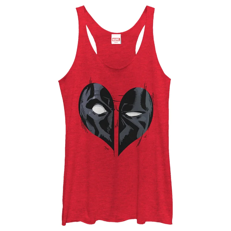 Women's Marvel Deadpool Heart Mask Racerback Tank Top boho tank top