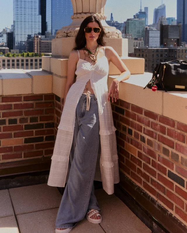 Set On You Wide Leg Pant - Stonewash Chic Capri Pants