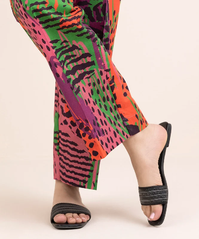 Printed Cambric Straight Pants Formal Dress Pants